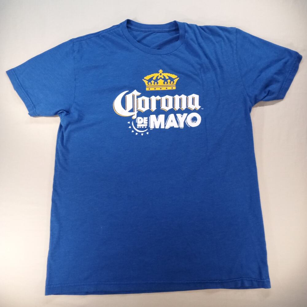 Corona de Mayo Blue Graphic T-Shirt R Casa Back‎ Print Fits Medium Tag Missing